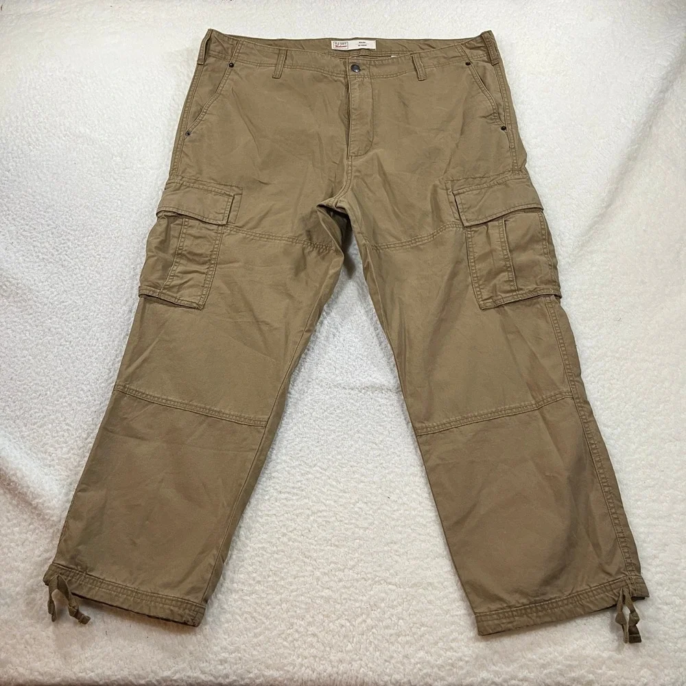 Old Navy Cargo Pants Mens 42x30 Brown 94 Cargo Workwear Cotton Straight Leg 7421